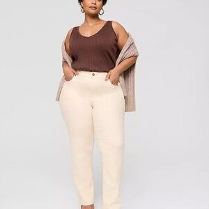 ✨ NWT Lane Bryant Ecru Gold Lurex Shimmer Straight-Leg Jeans – Plus Size  ✨